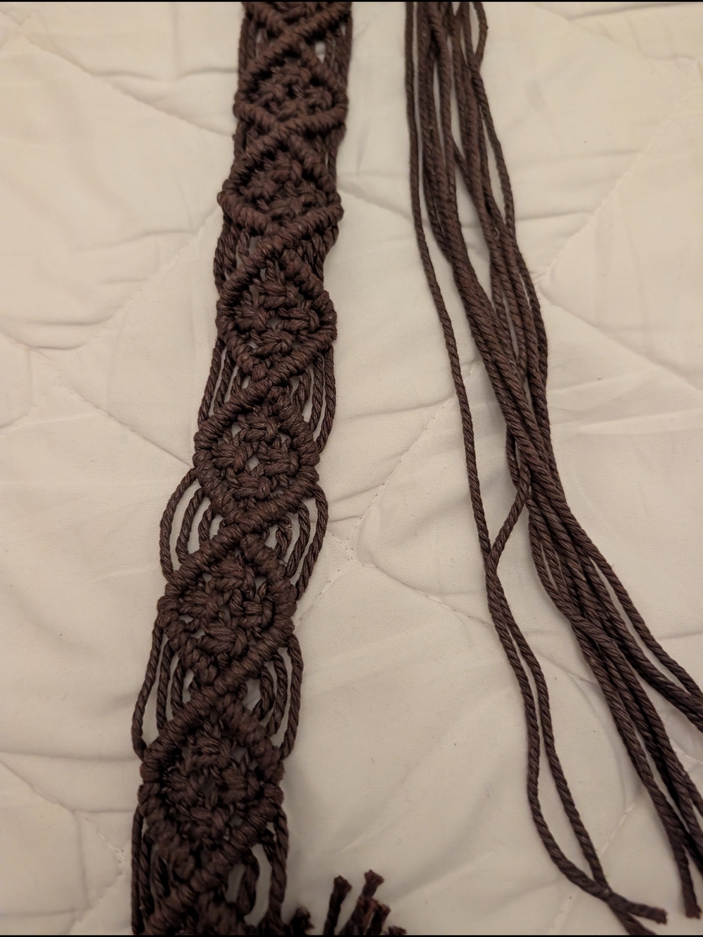 Handmade Macramé Braided Belt in Dark Brown